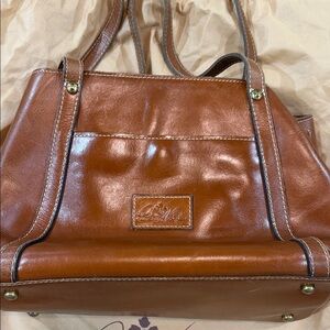 Patricia Nash Cognac Leather Shoulder Bag